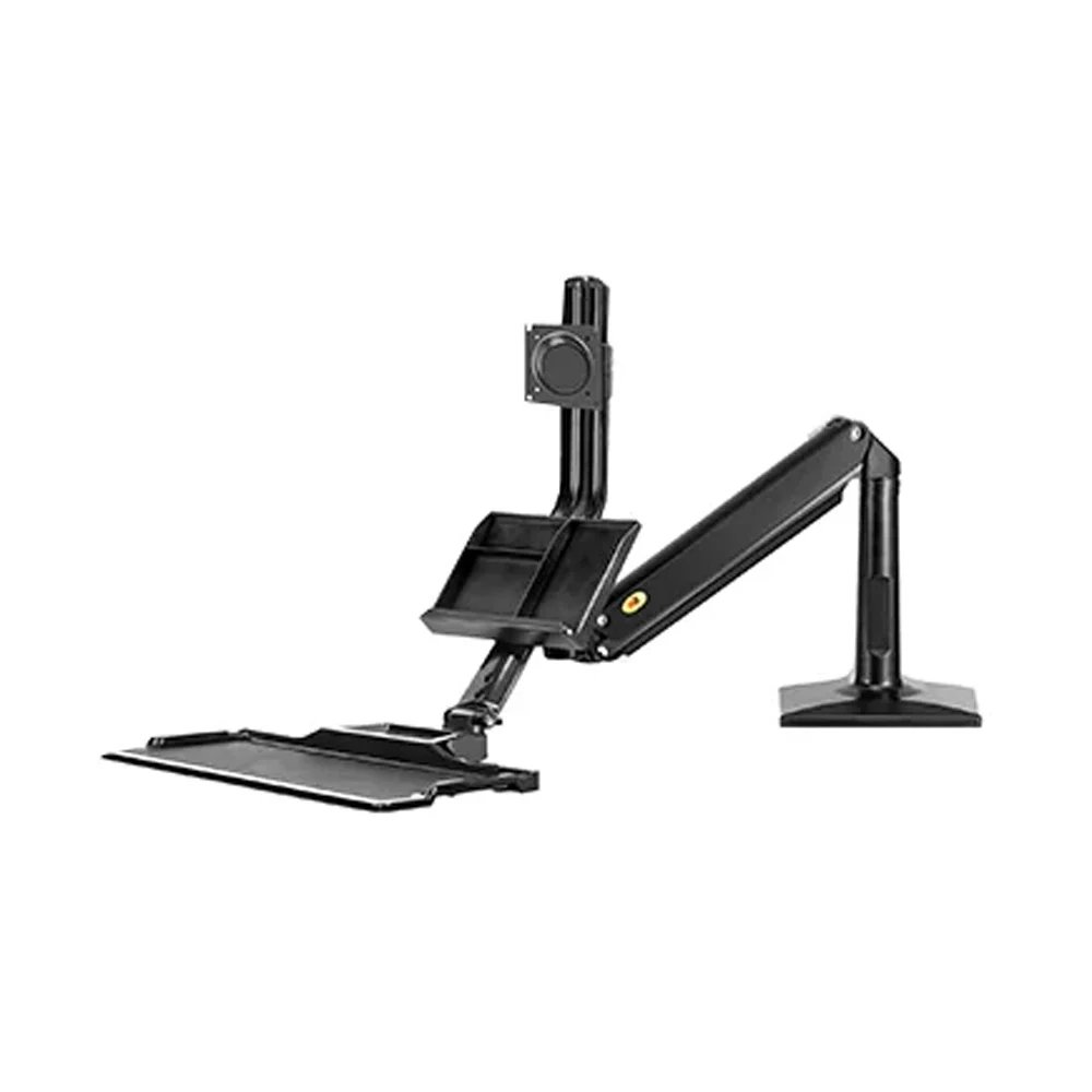 Gas Spring Floating Sit-Stand Single Monitor Desktop Mount